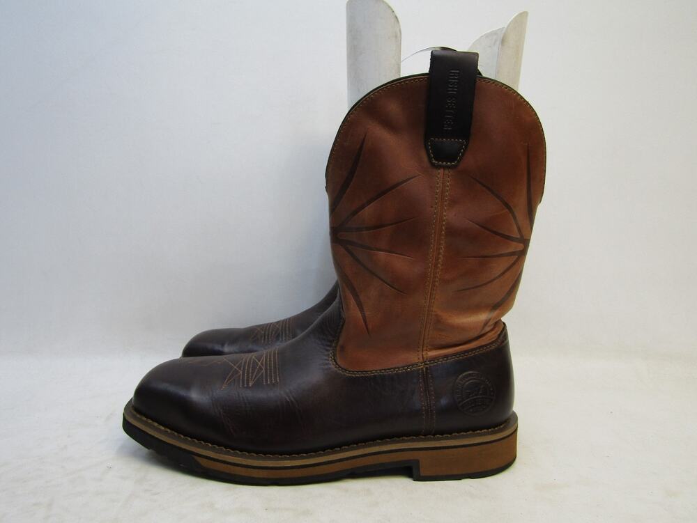 Irish Setter Mens Sz 13 D Brown Leather Steel Toe Cowboy Work Boots